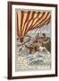 Arban Rescued by Fishermen after His Balloon Crashed in the Adriatic, 1846-null-Framed Giclee Print