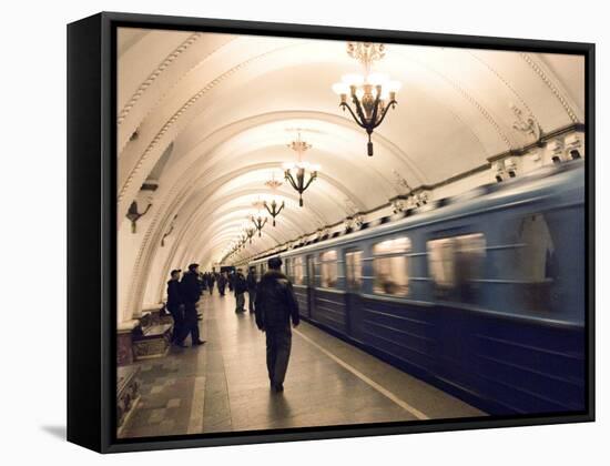 Arbatskaya Metro Station, Moscow, Russia, Europe-Lawrence Graham-Framed Stretched Canvas
