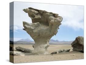 Arbol De Piedra, Wind Eroded Rock Near Laguna Colorada, Southwest Highlands, Bolivia, South America-Tony Waltham-Stretched Canvas