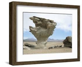 Arbol De Piedra, Wind Eroded Rock Near Laguna Colorada, Southwest Highlands, Bolivia, South America-Tony Waltham-Framed Photographic Print