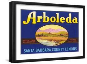 Arboleda Lemon Label-null-Framed Art Print