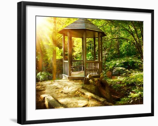 Arbor in Autumnal Park. Landscaping-Subbotina Anna-Framed Photographic Print