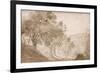 Arbres à gauche d'une pente-Nicolas Poussin-Framed Giclee Print
