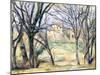 Arbres et maisons-Paul Cézanne-Mounted Giclee Print