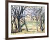 Arbres et maisons-Paul Cézanne-Framed Giclee Print