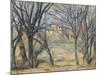 Arbres et maisons-Paul Cézanne-Mounted Giclee Print