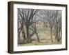 Arbres et maisons-Paul Cézanne-Framed Giclee Print