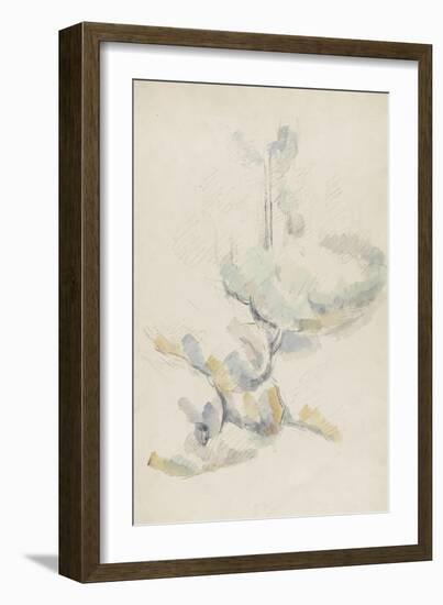 Arbres et rochers-Paul Cézanne-Framed Giclee Print