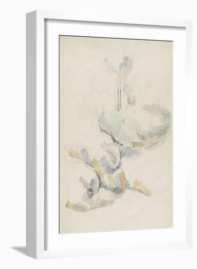 Arbres et rochers-Paul Cézanne-Framed Giclee Print