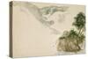 Arbres près d'un torrent dans un paysage de haute montagne; séjour aux Eaux Bonnes dans les-Eugene Delacroix-Stretched Canvas