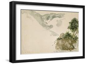 Arbres près d'un torrent dans un paysage de haute montagne; séjour aux Eaux Bonnes dans les-Eugene Delacroix-Framed Giclee Print