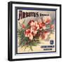 Arbutus Brand - California - Citrus Crate Label-Lantern Press-Framed Art Print