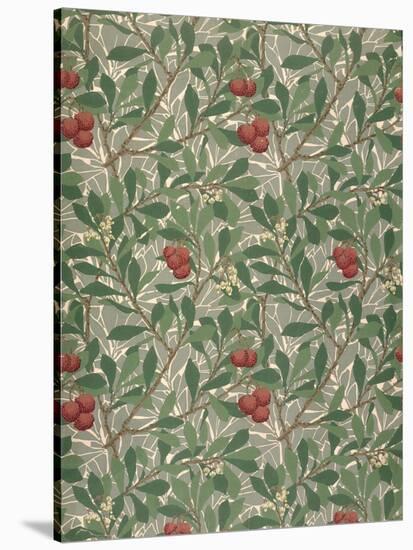 Arbutus Wallpaper Design-William Morris-Stretched Canvas