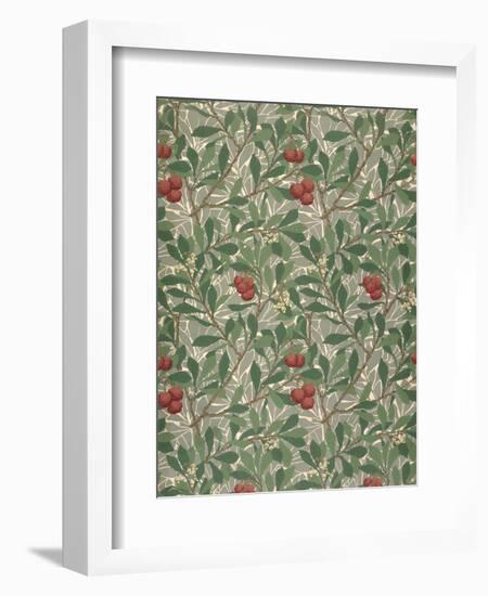 Arbutus Wallpaper Design-William Morris-Framed Premium Giclee Print