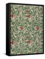 Arbutus Wallpaper Design-William Morris-Framed Stretched Canvas