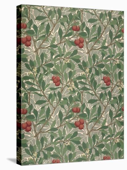 Arbutus Wallpaper Design-William Morris-Stretched Canvas