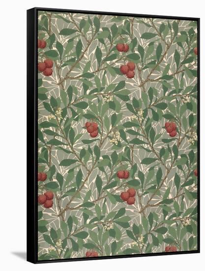 Arbutus Wallpaper Design-William Morris-Framed Stretched Canvas