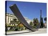 Arc De 115.5 Degrees by Bernar Venet and Albert 1st Gardens, Nice, Alpes Maritimes, Provence, Cote -Peter Richardson-Stretched Canvas