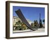 Arc De 115.5 Degrees by Bernar Venet and Albert 1st Gardens, Nice, Alpes Maritimes, Provence, Cote -Peter Richardson-Framed Photographic Print