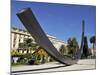 Arc De 115.5 Degrees by Bernar Venet and Albert 1st Gardens, Nice, Alpes Maritimes, Provence, Cote -Peter Richardson-Mounted Photographic Print