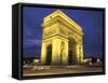 Arc de Triomph, Evening View, Paris, France-Walter Bibikow-Framed Stretched Canvas