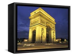 Arc de Triomph, Evening View, Paris, France-Walter Bibikow-Framed Stretched Canvas