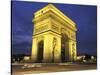 Arc de Triomph, Evening View, Paris, France-Walter Bibikow-Stretched Canvas