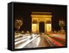 Arc De Triomphe and Champs Elysees at Night, Paris, France, Europe-Hans Peter Merten-Framed Stretched Canvas