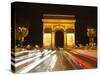 Arc De Triomphe and Champs Elysees at Night, Paris, France, Europe-Hans Peter Merten-Stretched Canvas