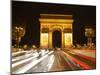 Arc De Triomphe and Champs Elysees at Night, Paris, France, Europe-Hans Peter Merten-Mounted Photographic Print