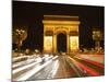 Arc De Triomphe and Champs Elysees at Night, Paris, France, Europe-Hans Peter Merten-Mounted Photographic Print