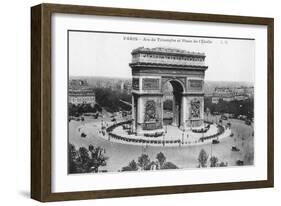 Arc De Triomphe and Place De L'Etoile, Paris, France, Early 20th Century-null-Framed Giclee Print