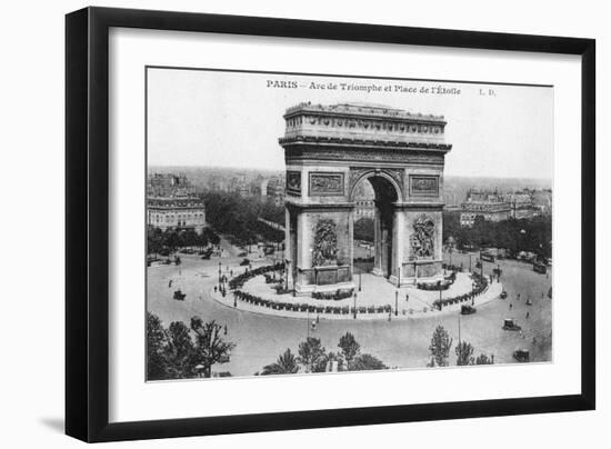 Arc De Triomphe and Place De L'Etoile, Paris, France, Early 20th Century-null-Framed Giclee Print