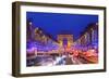 Arc De Triomphe and Xmas Decorations, Avenue Des Champs-Elysees, Paris, France-Neil Farrin-Framed Photographic Print