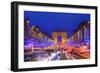 Arc De Triomphe and Xmas Decorations, Avenue Des Champs-Elysees, Paris, France-Neil Farrin-Framed Photographic Print