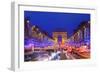 Arc De Triomphe and Xmas Decorations, Avenue Des Champs-Elysees, Paris, France-Neil Farrin-Framed Photographic Print