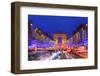 Arc De Triomphe and Xmas Decorations, Avenue Des Champs-Elysees, Paris, France-Neil Farrin-Framed Photographic Print