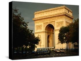 Arc De Triomphe at Dusk, Paris, France-Brent Winebrenner-Stretched Canvas