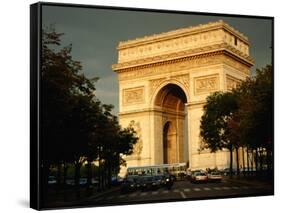 Arc De Triomphe at Dusk, Paris, France-Brent Winebrenner-Framed Stretched Canvas