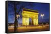 Arc De Triomphe at Dusk, Paris, Ile De France, France, Europe-Markus Lange-Framed Stretched Canvas