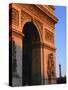 Arc De Triomphe at Dusk, with the Eiffel Tower Behind, Paris, France, Europe-null-Stretched Canvas