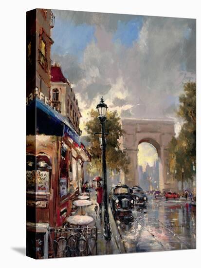 Arc De Triomphe Avenue-Brent Heighton-Stretched Canvas