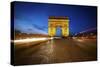 Arc de Triomphe Blue Hour-Sebastien Lory-Stretched Canvas