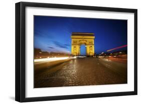 Arc de Triomphe Blue Hour-Sebastien Lory-Framed Photographic Print