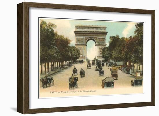 Arc de Triomphe, Champs Elysees, Paris, France-null-Framed Art Print