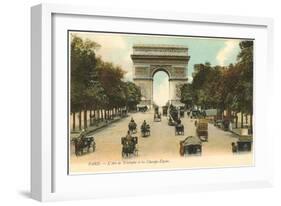 Arc de Triomphe, Champs Elysees, Paris, France-null-Framed Art Print