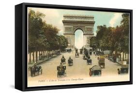 Arc de Triomphe, Champs Elysees, Paris, France-null-Framed Stretched Canvas