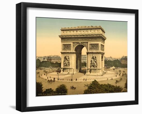 Arc de Triomphe, de l'Etoile, Paris, France, c.1890-1900-null-Framed Photographic Print