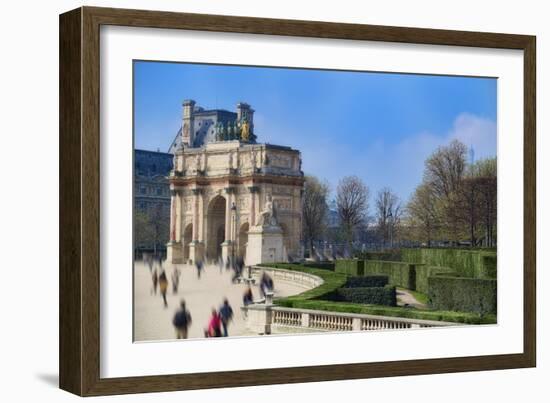 Arc de Triomphe du Carroussel and the Tuileries Garden-Cora Niele-Framed Giclee Print