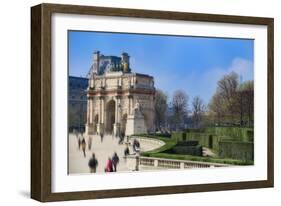 Arc de Triomphe du Carroussel and the Tuileries Garden-Cora Niele-Framed Giclee Print